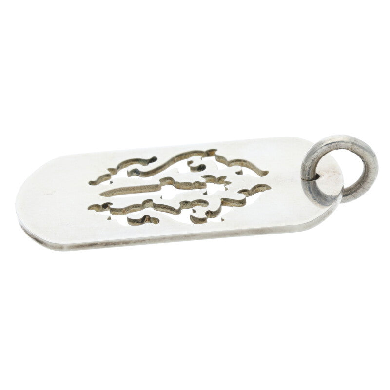Chrome Hearts D TAG LRG Dagger Cutout Dog Tag Size Silver