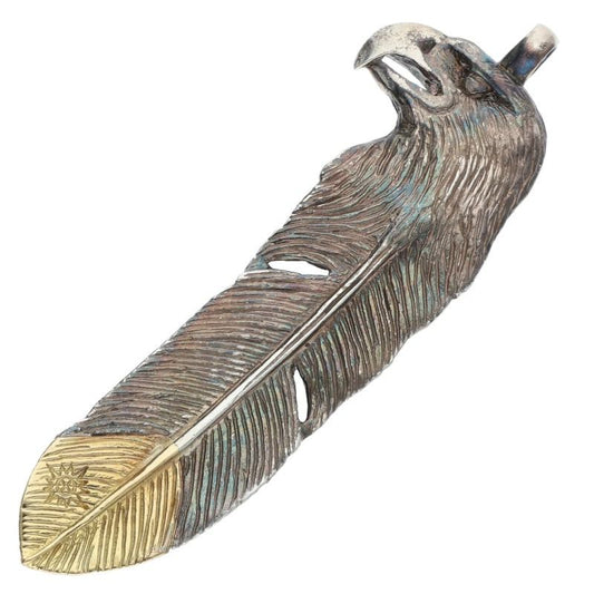 REDMAN Eagle Head Feather Silver Gold Pendant Size ONE SIZE