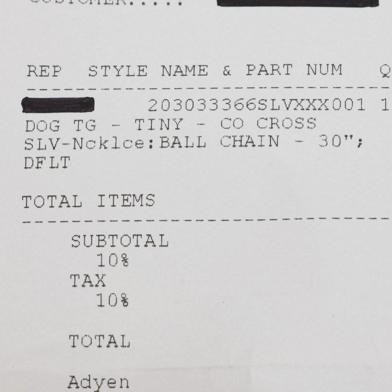 Chrome Hearts Tiny Cutout Cross Dog Tag .925 Size ONE SIZE