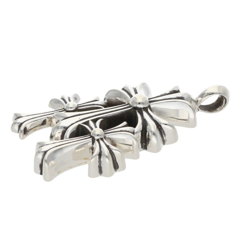 Chrome Hearts Small 3 CH Cross Silver Necklace Size ONE SIZE