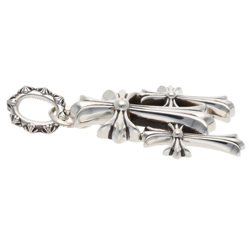 Chrome Hearts 925 Triple CH Cross Large Charm Size Silver