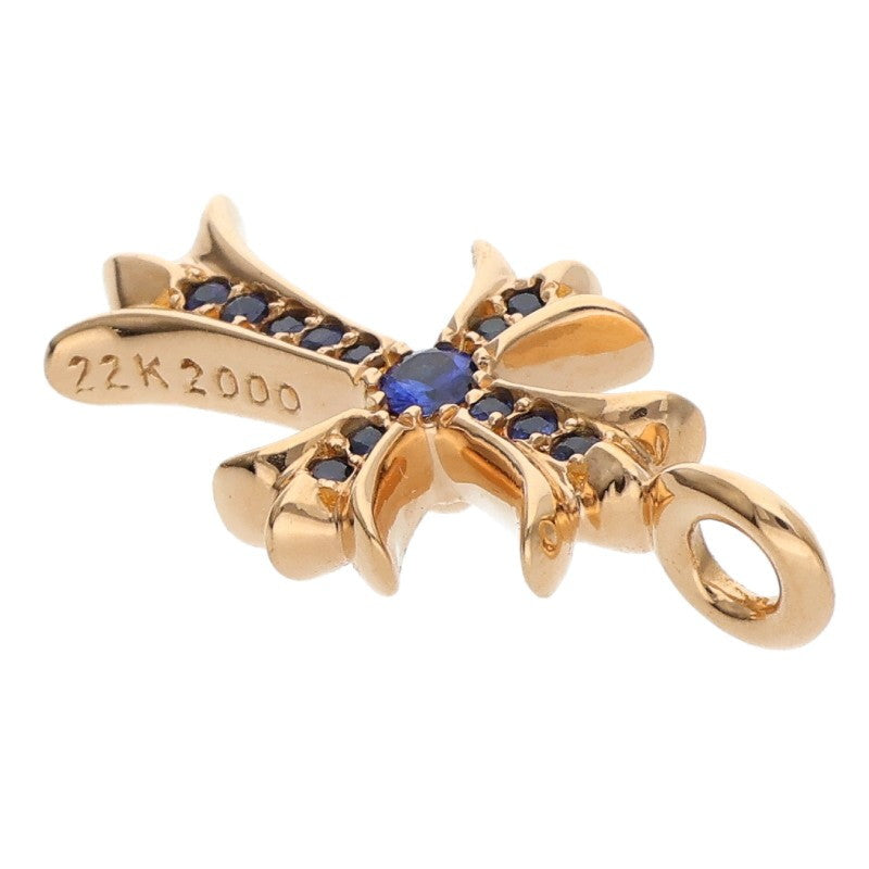 Chrome Hearts 22K Tiny Fat Cross Pave Sapphire Size Multi
