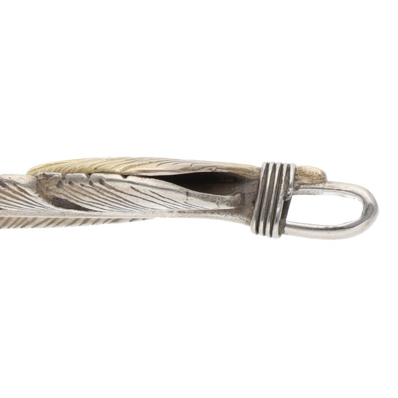 TADY & KING Two-Tone Heart K18 Feather Right Pendant Size L