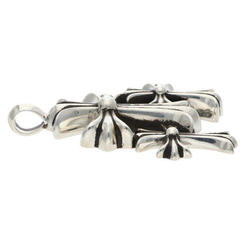 Chrome Hearts Triple Small CH Cross 925 Silver Size ONE SIZE