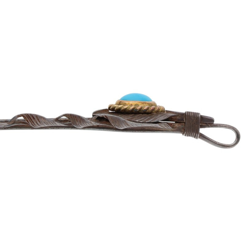 L L feather turquoise Left Feather Pendant Multi Size L