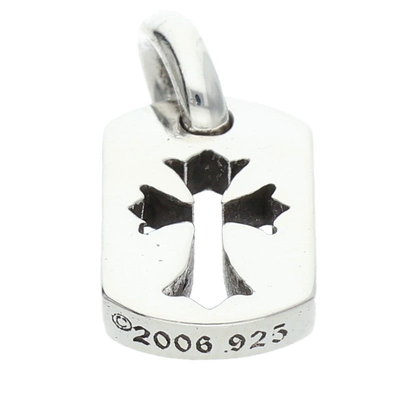 Chrome Hearts Tiny Cutout Cross Dog Tag Charm Size Silver