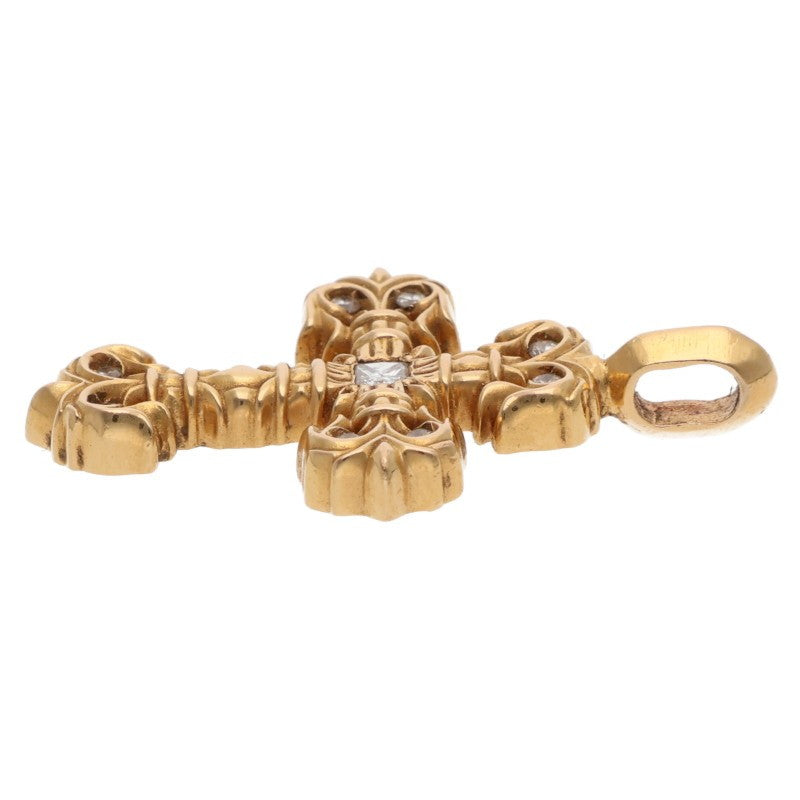 Chrome Hearts 22K Tiny Filigree Pave Diamond Size ONE Gold