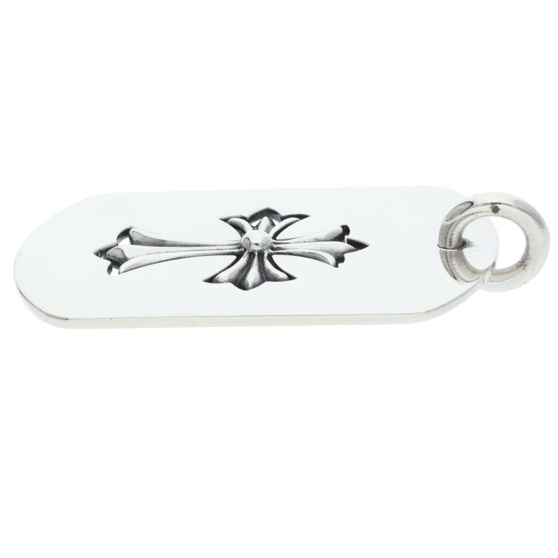 Chrome Hearts 925 Silver Cutout Tiny Cross Dog
