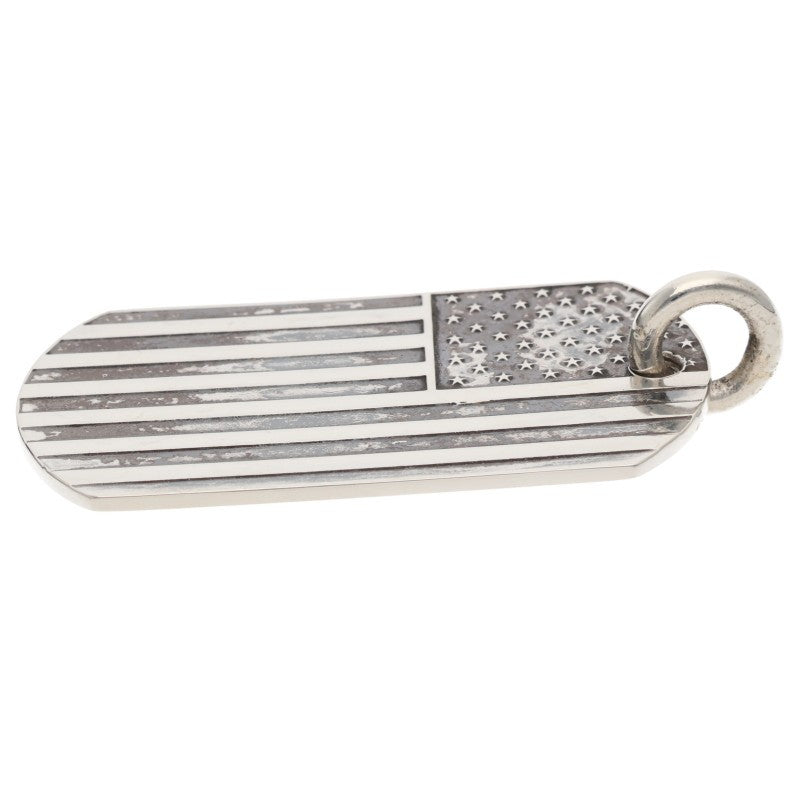 Chrome Hearts Large Dog Tag US Flag Silver Size ONE SIZE