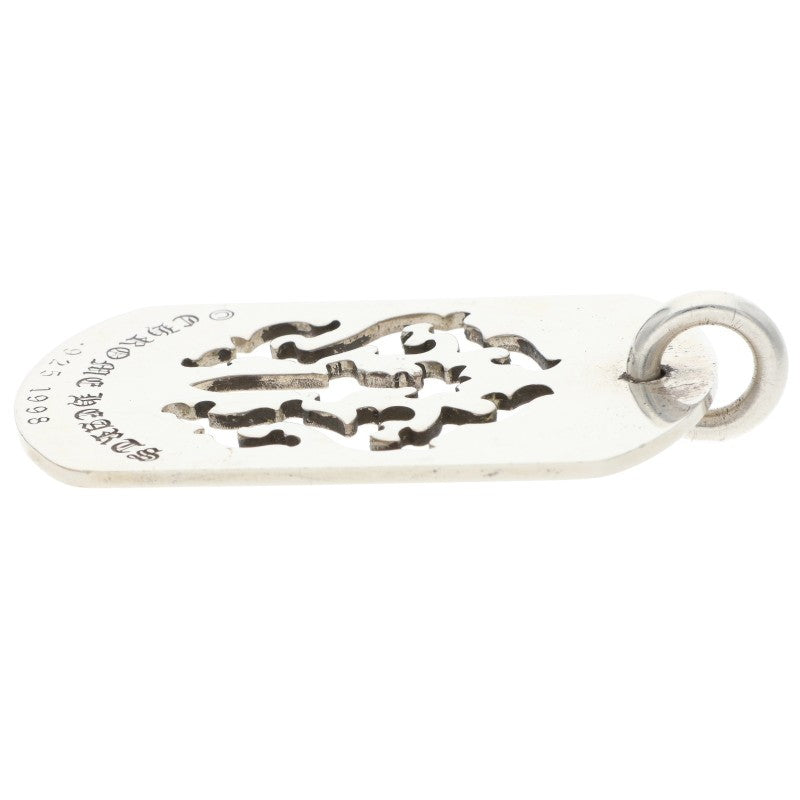 Chrome Hearts Large Dagger Cutout Tag Pendant Size Silver