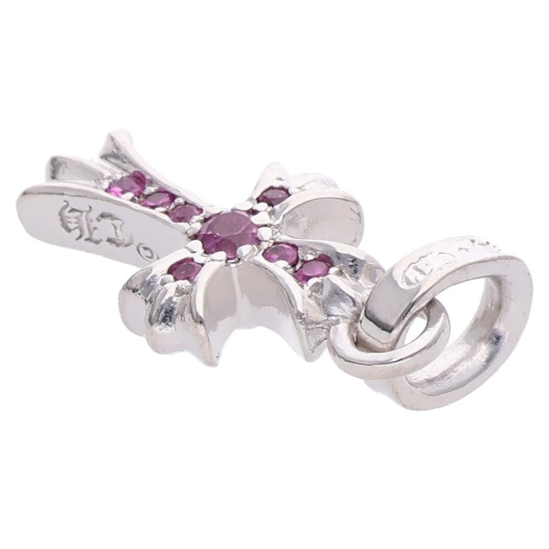 Chrome Hearts 18K WG Babyfat Pave Pink Sapphire Charm