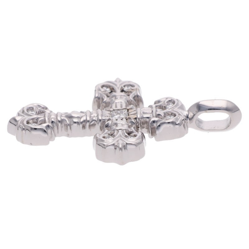 Chrome Hearts 18K Tiny Filigree Pave Diamond Gold Pendant