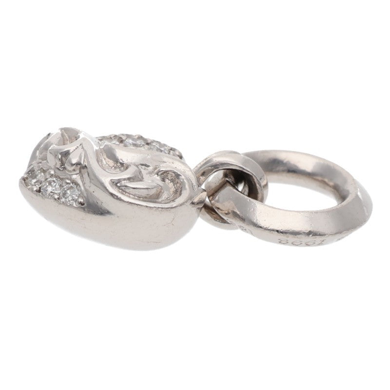 Chrome Hearts 18K Pave Diamond White Gold Heart Charm