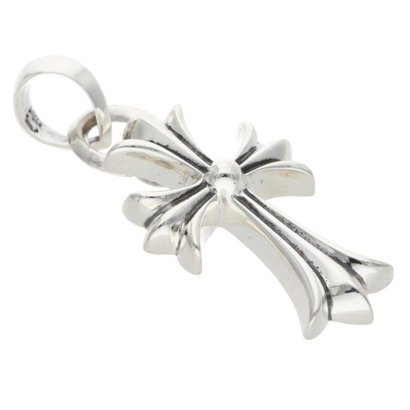 Chrome Hearts Small CH Cross W Bale Silver Necklace