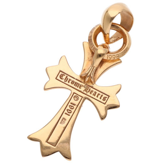 Chrome Hearts 22K Yellow Gold Small CH Cross Diamond Pendant