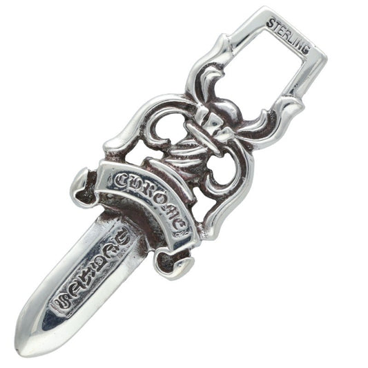 Chrome Hearts #10 Dagger Old Silver Pendant Necklace