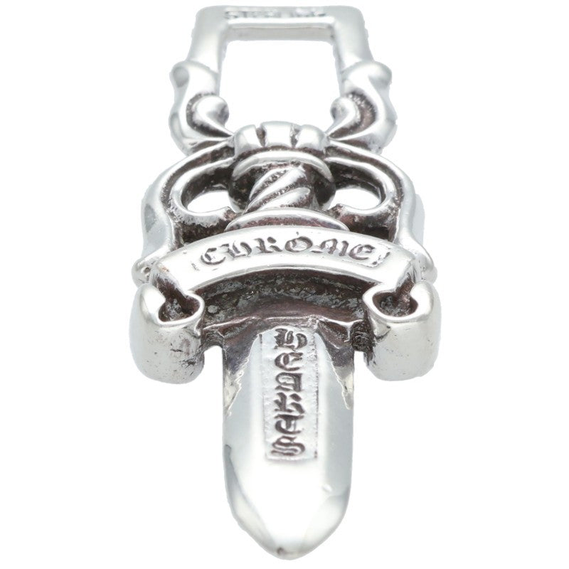 Chrome Hearts #10 Dagger Old Silver Pendant Necklace