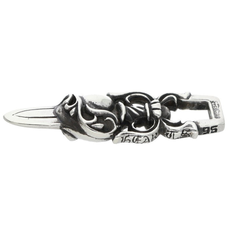 Chrome Hearts Dagger Heart Sterling Silver Necklace Pendant