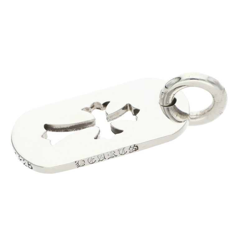Chrome Hearts Silver Cutout Cross Dog Tag Pendant