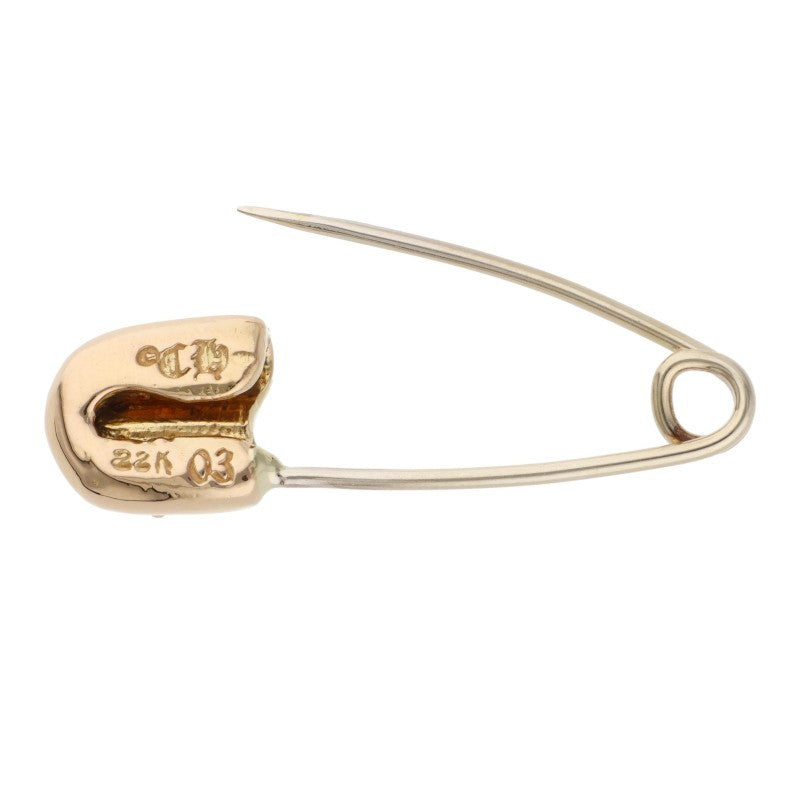 Chrome Hearts 22K Small Safety Pin 1-Diamond Charm