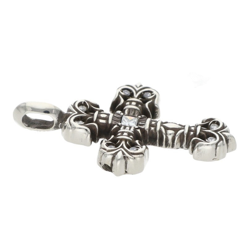 Chrome Hearts Tiny Filigree Pave Diamond Silver Charm