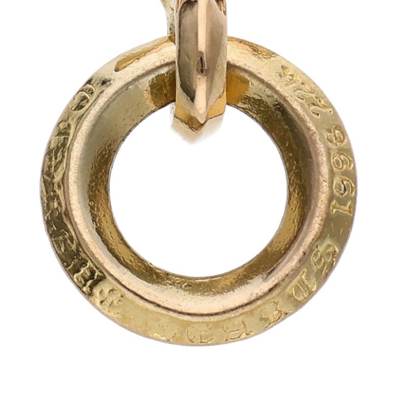Chrome Hearts 22K TINY CH CROSS Gold Charm Pendant
