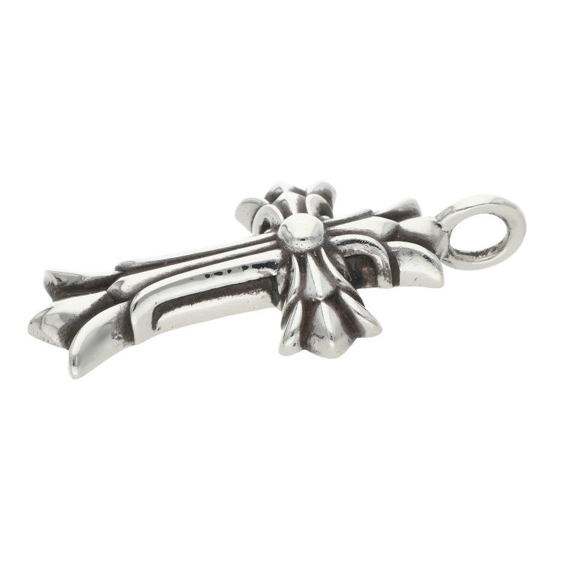 Chrome Hearts Double CH Cross Silver Necklace Charm