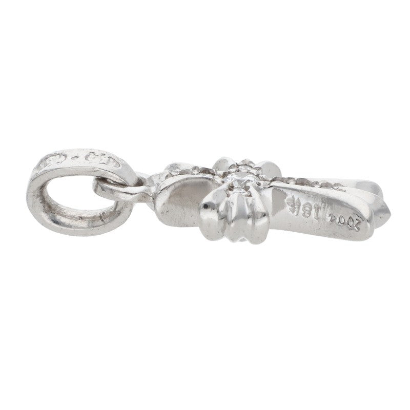 Chrome Hearts 18K WG Baby Fat Cross Pave Diamond Charm Multi