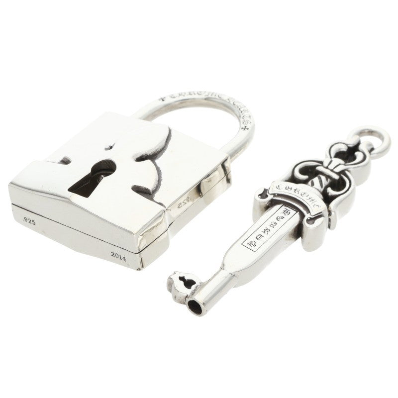 Chrome Hearts Sterling Silver Padlock Dagger Pendant