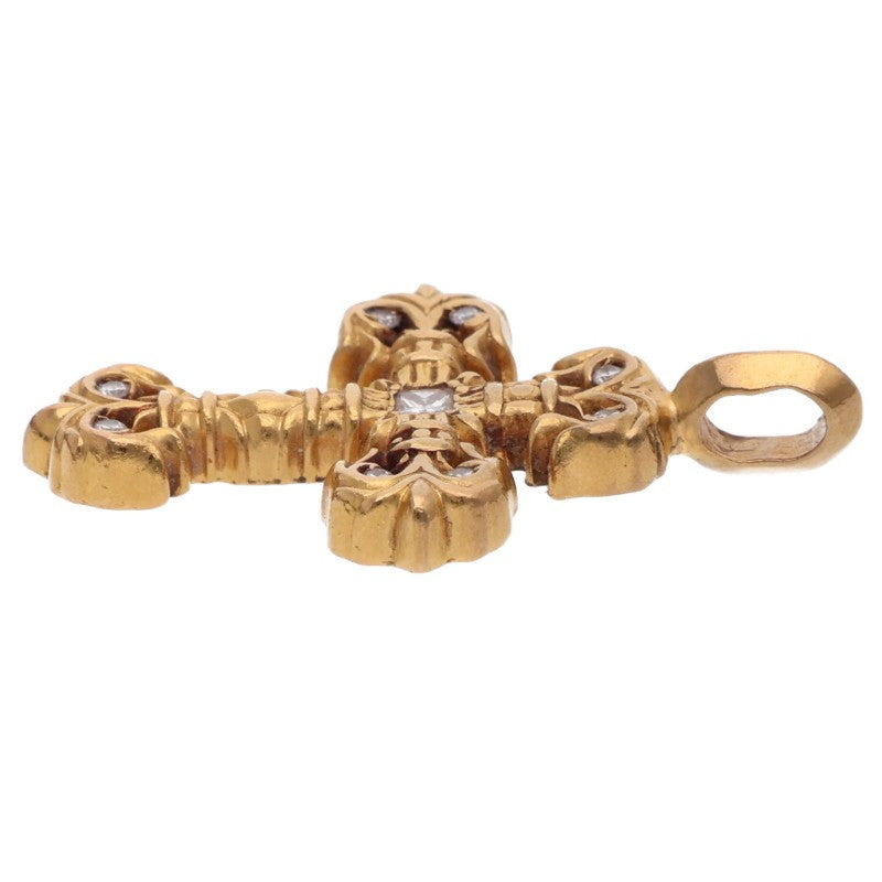 Chrome Hearts 22K Tiny Filigree Pave Diamond Charm