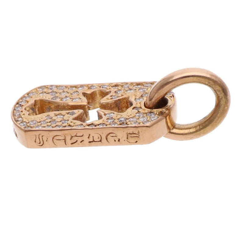 Chrome Hearts 22K Tiny Cutout Cross Pave Diamond Dog Tag