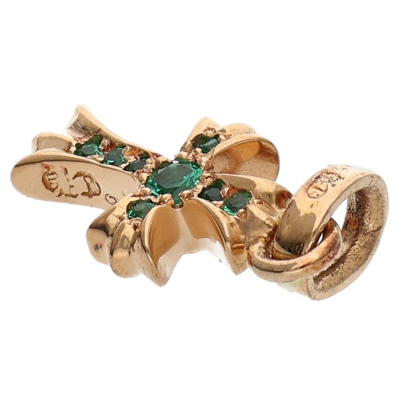 Chrome Hearts Baby Fat Pave Emerald 22K Gold Charm