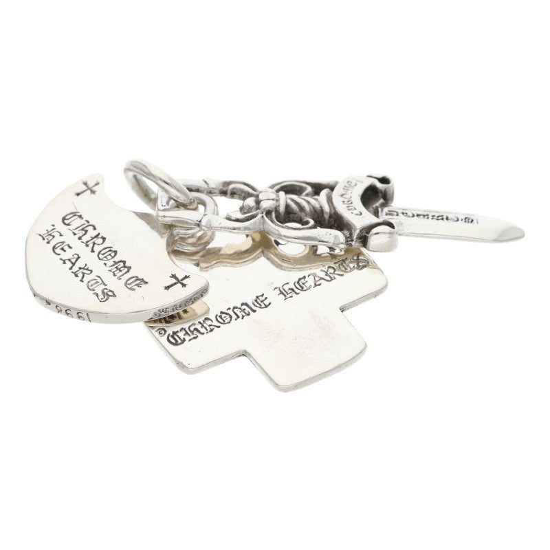 Chrome Hearts 925 Three Trinkets OLD Silver Necklace