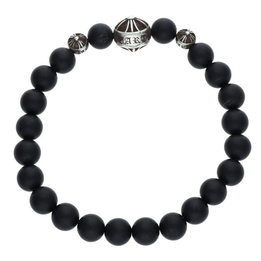 Chrome Hearts 8mm Bead Bracelet Black Silver Size ONE SIZE