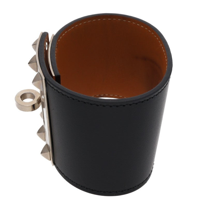 HERMES KellyDog Bangle Black Silver Belt Size L