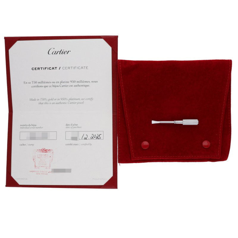Cartier 18K White Gold Pave Diamond Love Size ONE SIZE