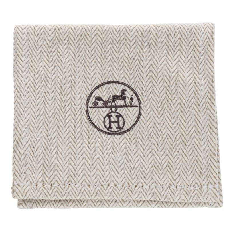 HERMES Uni Enamel Bracelet Silver Off-White Size ONE SIZE