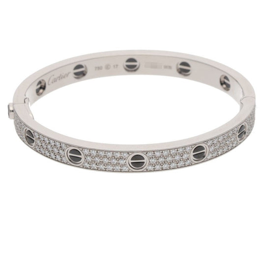 Cartier LOVE BRACELET 18K WG Ceramic Pave Size ONE SIZE