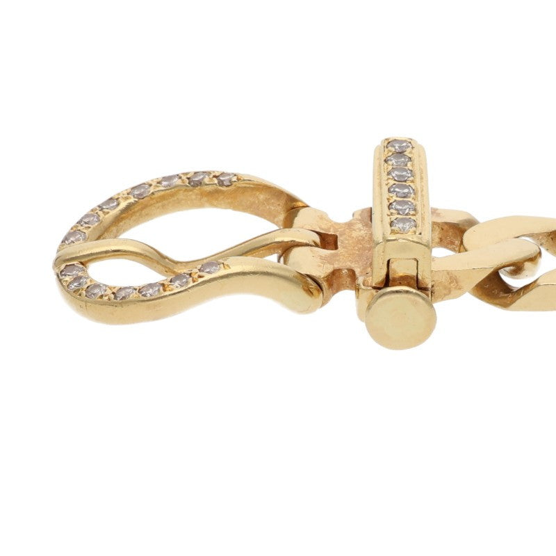 HERMES Boucle Sellier K18YG Diamond Bracelet Size PM