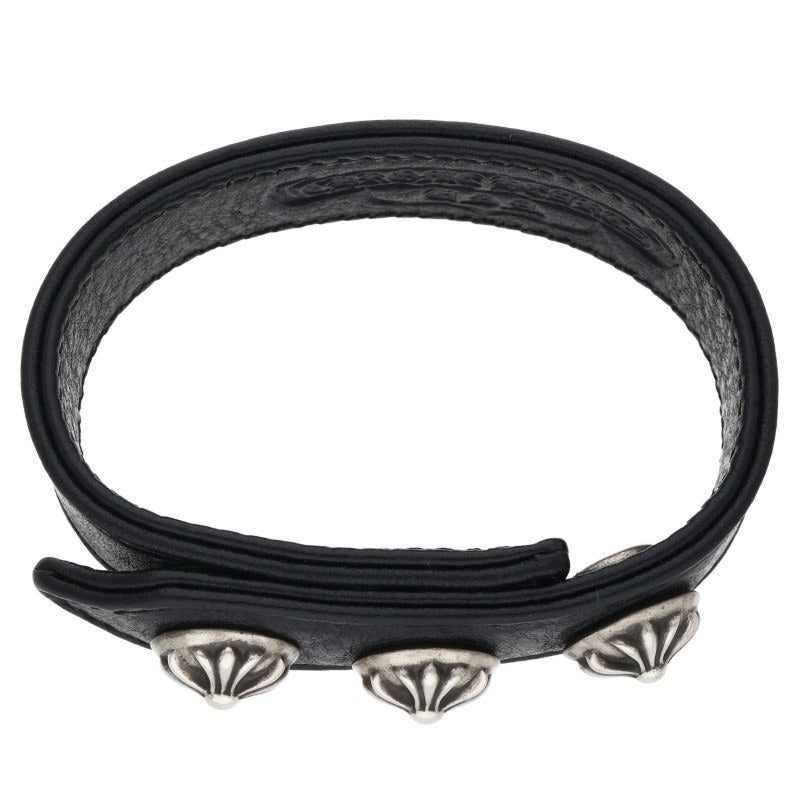 Chrome Hearts Crossball 3BTN Leather Bracelet Size ONE SIZE