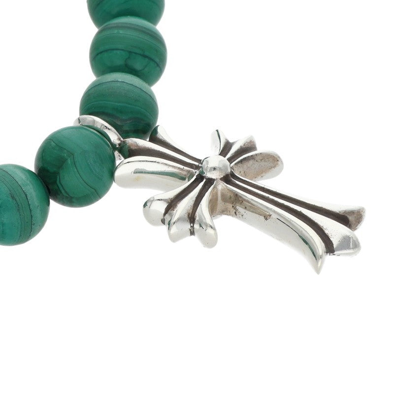 Chrome Hearts 8mm Green Bead Cross Bracelet Size ONE SIZE