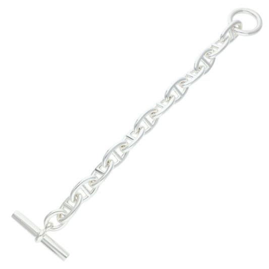 HERMES Chaine d'Ancre TGM Silver Bracelet Size 12LINK
