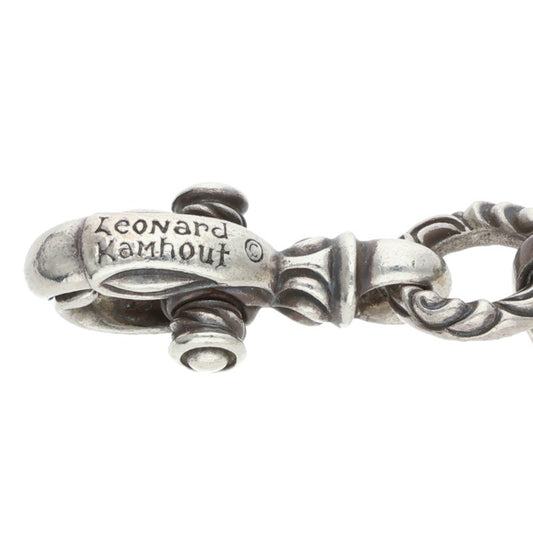 LEONARD KAMHOUT Silk Link M w/ Crane Bracelet Silver Size M