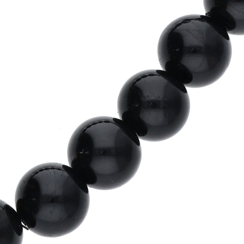 Chrome Hearts Bead Silver & Black Bracelet Size 8MM