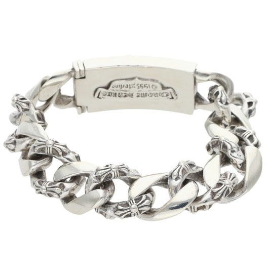 Chrome Hearts ID FLRL HEART Silver Bracelet Size 12LINK