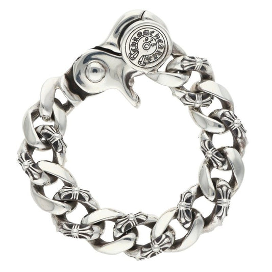 Chrome Hearts FNCY CHN LNK 925 Silver Bracelet Size 12LINK