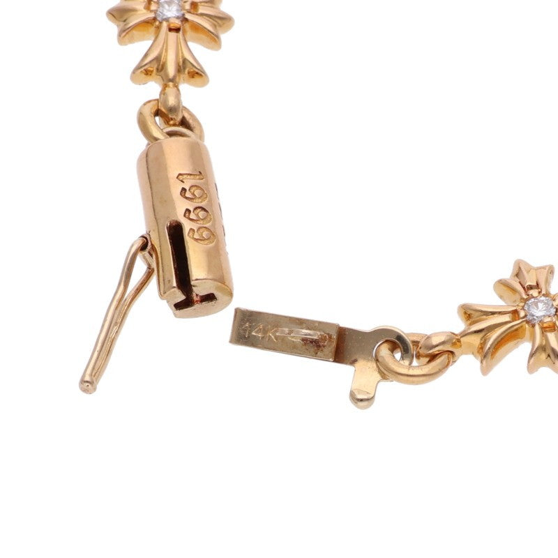 Chrome Hearts 22K Tiny ECH Plus Diamond Bracelet Size 11LINK