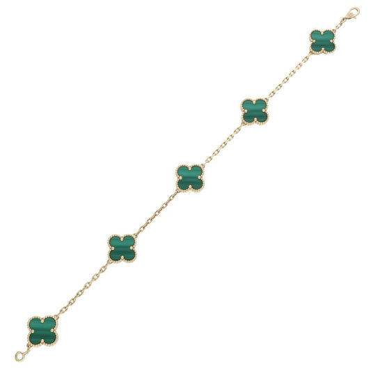 VANCLEEF & ARPELS Vintage Alhambra Malachite Bracelet