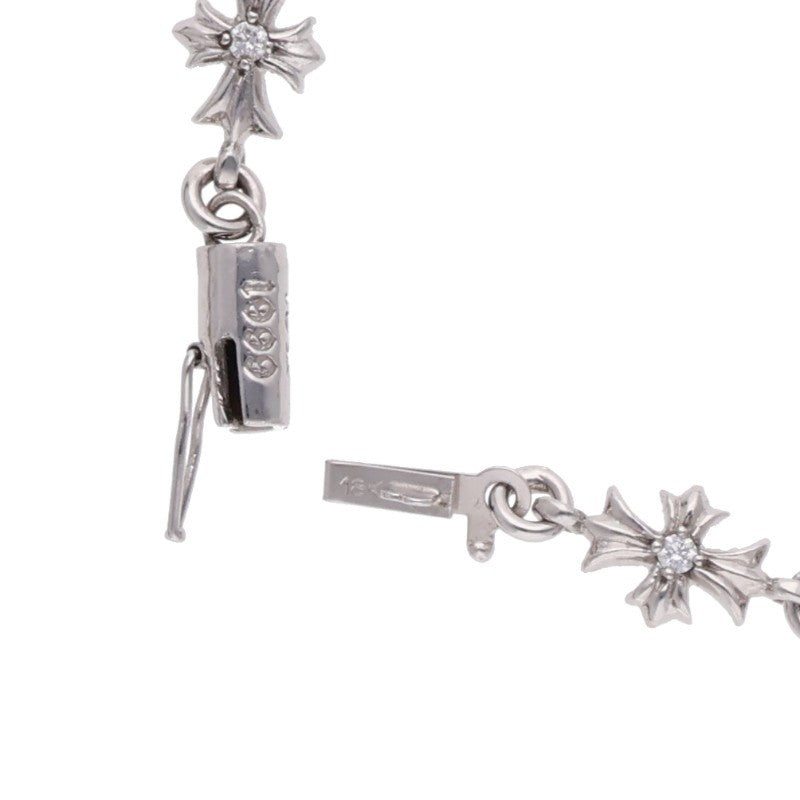 Chrome Hearts 18K Tiny E CH Diamond Bracelet Size 11LINK