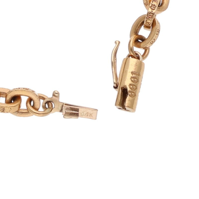 Chrome Hearts 22K Paper Chain Gold Bracelet Size 8 Inch